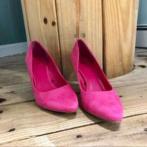 H&M bright pink suedes pumps sz 9